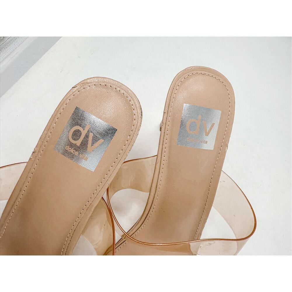 NEW DV Dolce Vita Women's Nude Clear Strap Slip On Selsta Heels Sandal Size 11 - Picture 11 of 11